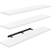 AMADA HOMEFURNISHING front view of white floating shelf showing clean lines and versatility