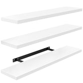 AMADA HOMEFURNISHING front view of the three white shelves showing clean modern storage
