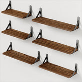 AMADA HOMEFURNISHING front view of six-shelf set showing boards and brackets for easy styling