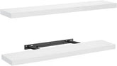 AMADA HOMEFURNISHING front view of white floating shelf showing clean minimalist benefit