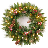 Amaoasis front-facing wreath on door showing full festive curb appeal