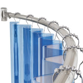 AmazerBath curved rod front view showing added shower space and durability