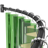 AmazerBath front view of packaged curved rod showing complete kit and benefit