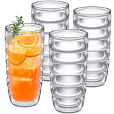 Amazing Abby front view showing four clear tumblers and polished finish for elegant serving
