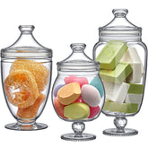 Amazing Abby front view of three acrylic jars shows elegant, shatter-proof display benefit