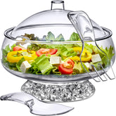 Amazing Abby front view of clear acrylic salad bowl showing elegant presentation benefit