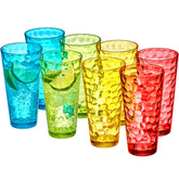 Amazing Abby front view of eight mixed-color tumblers showing set and colors