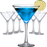 Amazing Abby Vesper front display showing six clear martini glasses for elegant events