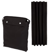 Amazon Basics front view of blackout curtain showing total coverage and privacy benefit