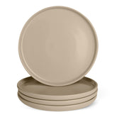 Amazon Basics front view plate showing linen gray finish and clean rim benefit