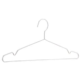 Amazon Basics front view of 50-pack hangers showing slim chrome design and space saving