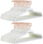 Amazon Basics front view of 100-pack hangers showing clean organized closet benefit