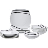 Amazon Basics front view of boxed 18-piece set showing modern beams design and neat packaging