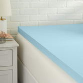 Amazon Basics full topper front view showing fitted edges and clean finish for quick upgrade