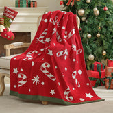 Amélie Home red throw front view shows festive look and cozy appeal