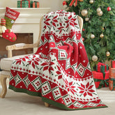 Amélie Home front view of Christmas knit throw shows festive design and cozy appeal