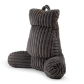 Amélie Home front view of grey faux fur reading pillow showing supportive shape and comfort