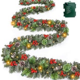 AMENON front view of full 18ft garland ready to install and brighten spaces
