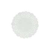 AmerCareRoyal front packaging of 4-inch doilies showing case quantity and neat dispensing benefit