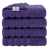 American Soft Linen front view of 4-piece towel set showing neat packaging and value