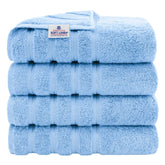 American Soft Linen front view of four bath towels showing neat packaging and quality