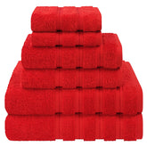 American Soft Linen front packaging showing neat six-piece towel set and value