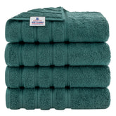 American Soft Linen front view of towel set showing plush texture and neat fold benefit