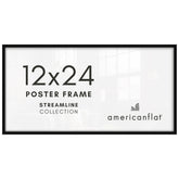 Americanflat front view showing sleek black frame and centered poster benefits elegant display
