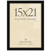 Americanflat 15x21 front view showing clean black frame and framed print benefit