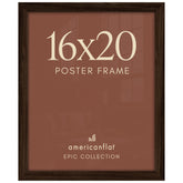 Americanflat 16x20 front view showing mahogany finish and framed poster benefit