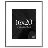 Americanflat 16x20 front view showing sleek black frame and white mat for modern display