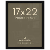 Americanflat front view of 17x22 black frame highlighting clean display and modern look