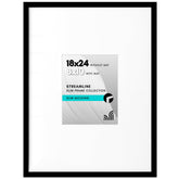 Americanflat front-facing 18x24 frame shows clean black molding and neat display benefit