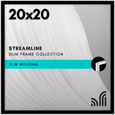 Americanflat front view of black 20x20 frame showing clean display and sleek edge
