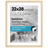 Americanflat front view natural oak frame showcasing framed poster with clean edge