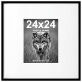 Americanflat front view of 24x24 black frame showing clean presentation and contrast