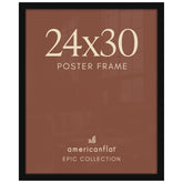 Americanflat front view showing sleek black frame and centered poster for elegant display
