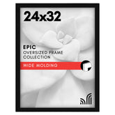 Americanflat 24x32 front view showing sleek black frame and poster clarity benefit