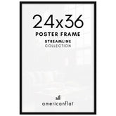 Americanflat front view of 24x36 black frame showing clean presentation and visual impact
