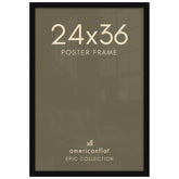 Americanflat front view of 24x36 black frame showing clean display and elevated look