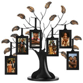 Americanflat family tree front view showing six hanging frames and bronze leaves for elegant display
