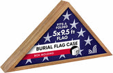Americanflat flag display case front view showing barn wood finish and dignified presentation