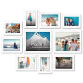 Americanflat front view of ten white frames showing cohesive gallery effect and easy styling