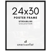 Americanflat front view showing slim black frame and centered poster, elevates decor