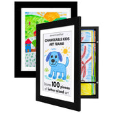 Americanflat front view of black kids art frame showing clean display and modern look