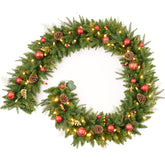 AMERZEST garland front packaging showing full 9ft length and decorations