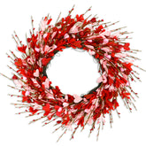 AMF0RESJ wreath on front door adding romantic curb appeal