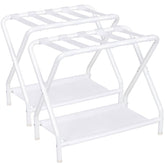 AMHANCIBLE front view of luggage rack set shows sturdy storage benefit