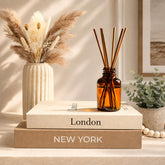AMINALUX front view of two linen faux books adds polished shelf styling