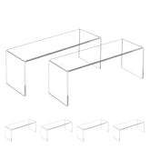 Aminigram front view of four clear risers showing clean display benefit